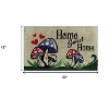 HomeRoots 18" X 30" Beige and Black Coir Mushrooms Home Sweet Home Outdoor Door Mat - 3 of 4