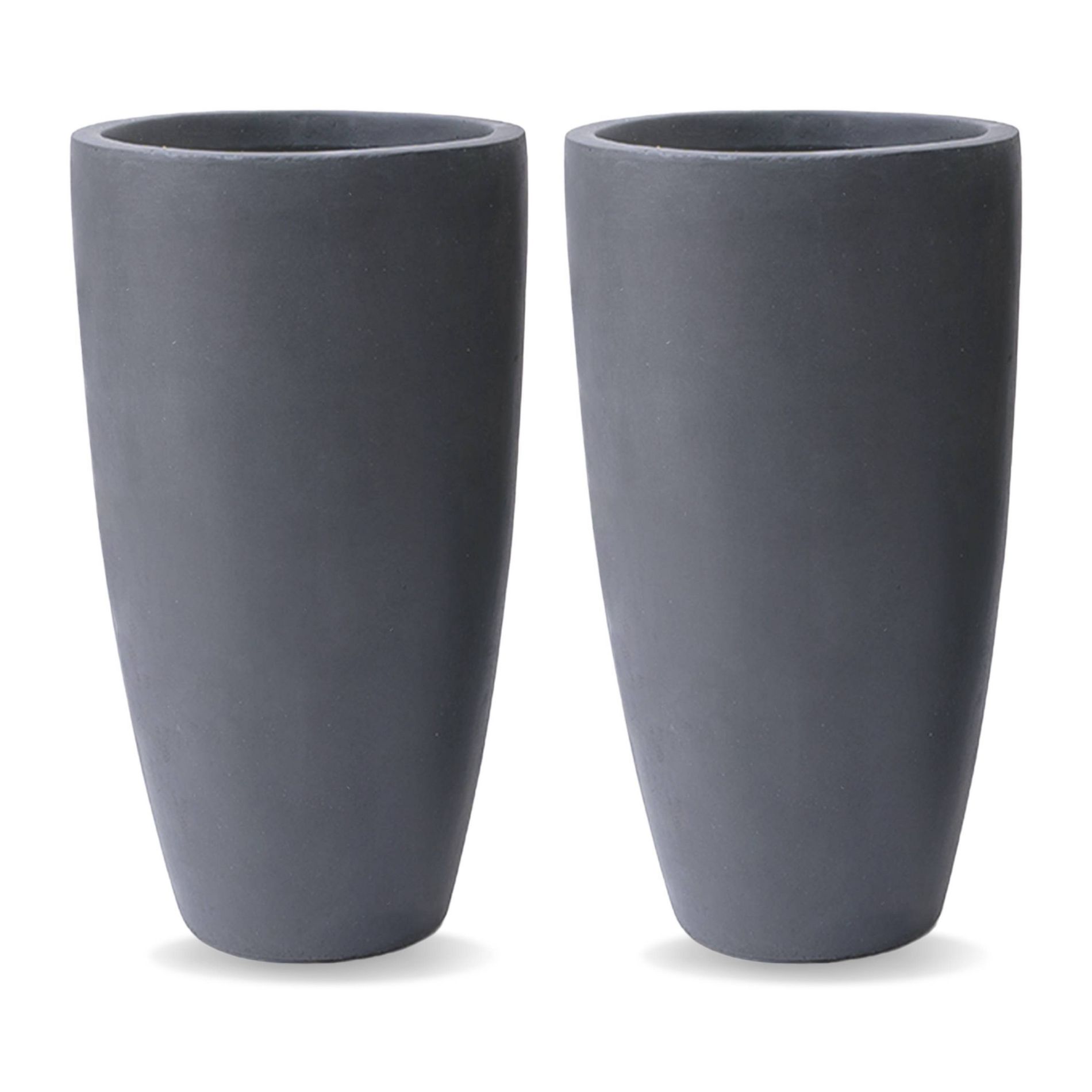 Rosemead Home & Garden, Inc. 2pc Concrete Outdoor Planter Pot Black 13.3"x13.3"