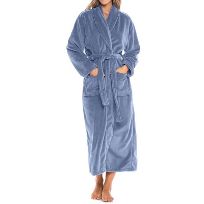 ADR Women's Long Robe, Fleece Plush Robe Woman, Cozy Regular & Plus Size Women's Bath Robe