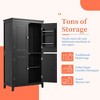 Elegant Bathroom Floor Storage Cabinet Bathroom Storage Unit Freestanding Cabinet with 4 Doors - 4 of 4