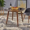 NicBex Modern Rectangle Dining Table,Kitchen Table with MDF Tabletop and Wood Legs for 2/4 Seaters,Walnut/Black Walnut/Brown - 2 of 4