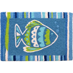 Jellybean Jazzy Blue Fish Doormat – Vibrant, Coastal-Inspired Welcome Mat for Beach Homes, Patios, and Entryways, 20"X30" - 1 of 3
