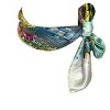 Wrapables 100% Charmeuse Silk Square Scarf Neckerchief, Floral Garden - 2 of 4