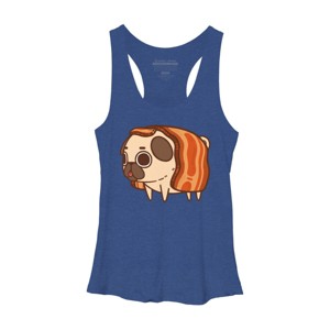 Women's Design By Humans Puglie Bacon Strip By Puglie Racerback Tank Top - 1 of 3
