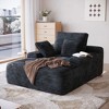 WJSHOME Oversized Chaise Lounge Chair Indoor, Plush Corduroy Boneless Sofa Bed, Cloud Reading Chair with Throw Pillow for Living Room - 3 of 4