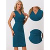 INSPIRE CHIC Women's Sleeveless V Neck Business Office Belt Pencil Dresses - 2 of 4