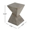 Twisted Hourglass Outdoor Accent Table, Lightweight Concrete Patio End Table for Outside Use, Patio Side Tables -Christopher Knight Home - 2 of 4