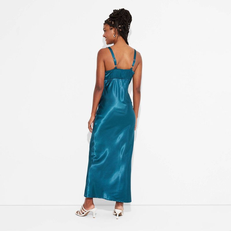 Women's Satin Lace Trim Midi Slip Dress - Wild Fable™, 3 of 10