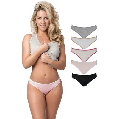 Emprella Women's 5pk Cotton Comfort Thong Underwear