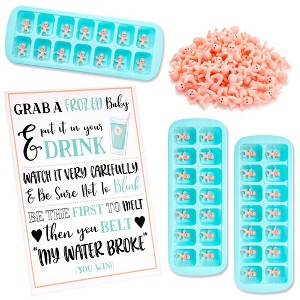 Juvale My Water Broke Baby Shower Game with 60 1-Inch Mini Plastic Babies, 3 Ice Cube Trays, and 1 Sign - 1 of 4