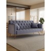 VYNXARIA 71-inch convertible love seat sofa, American vintage grey velvet material, suitable for small living room, bedroom, office - 3 of 4