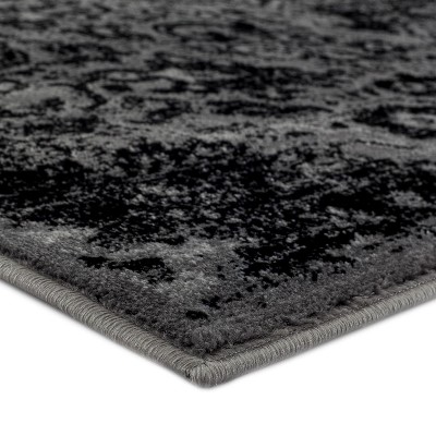 Victoria Elegance Gray Oriental 8' x 10' Synthetic Area Rug