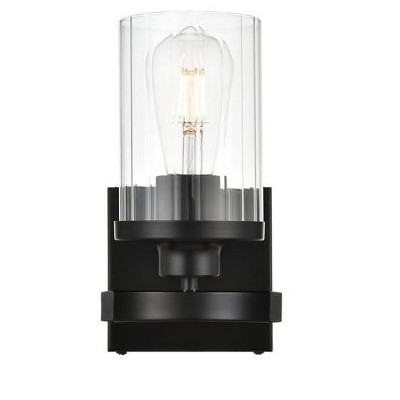 Elegant Lighting Saanvi 1 light Black and Clear Bath Sconce