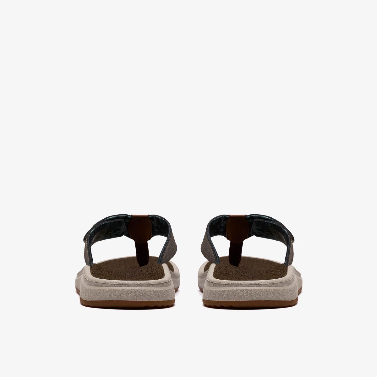 Clarks Mens Men's Breeze Flip Flops Green Combination Sandals - thumbnail 5