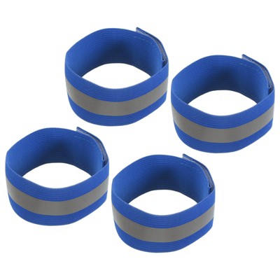 Unique Bargains Reflective Bands for Arm Wrist Ankle Leg 14x1.5 Inch Strip Wide Green 4 Pack