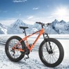 INFURNIC Bicycles 26 Inch Fat Tire Mountain Bike with Shimano 21 Speeds and Dual Disc Brakes for Adventure Seekers, Orange, 74"*25"*41" - 4 of 4