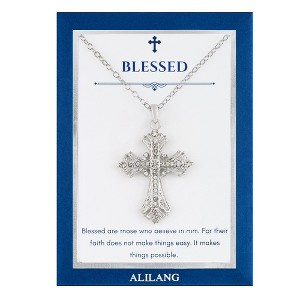 Anna-Kaci Silvery Tone Celtic Cross Pendant Necklace with Religious Gift Message Card & Envelope Christian Jewelry Gifts - 1 of 4