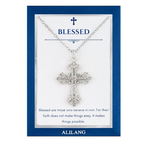 Anna-Kaci Silvery Tone Celtic Cross Pendant Necklace with Religious Gift Message Card & Envelope Christian Jewelry Gifts - image 1 of 4