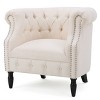 Modern Tufted Wooden Upholstered Arm Chair for Bedroom and living room-Christopher Knight Home - 2 of 4