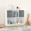 HOMLUX 5 Cubes Kids Storage Unit Bookshelf Bookcase Toy Organizer with 2 Drawers,Pink/Gray - image 2 of 4