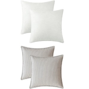 REGALWOVEN 4 Pcs Solid striped Modern Couch Sofa Home Pillow Covers 18" x 18" - 1 of 4