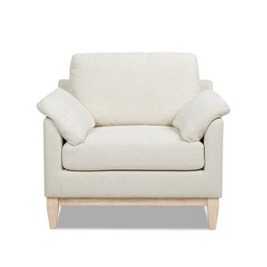 Jennifer Taylor Home Pasadena 36" Wide Modern Farmhouse Accent Arm Chair in Flax White - 1 of 4