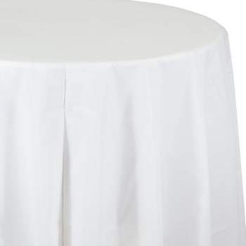 Creative Converting 82"W White Round Plastic Tablecloths 3 Count (DTC703272TC)