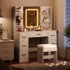 Vanity Desk with Mirror and Chair, Makeup Vanity Table with 7 Drawers and 6 Storage Shelves Dressing Table for Bedroom Dressing Room - 4 of 4