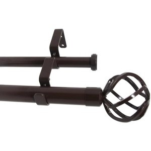 Urbanest Zeffoli Flat Button 1-inch 3-4 inch Double Drapery Curtain Window Rod Set - 1 of 4