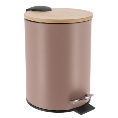Evideco French Home Goods Stylish Trash Can with Bamboo Lid and Pedal, 2.5L Capacity