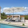 PURPLE LEAF 15ft Patio Market Umbrella and Base Double-Sided Rectangle Outdoor Table Sun Umbrellas with Crank - 2 of 4