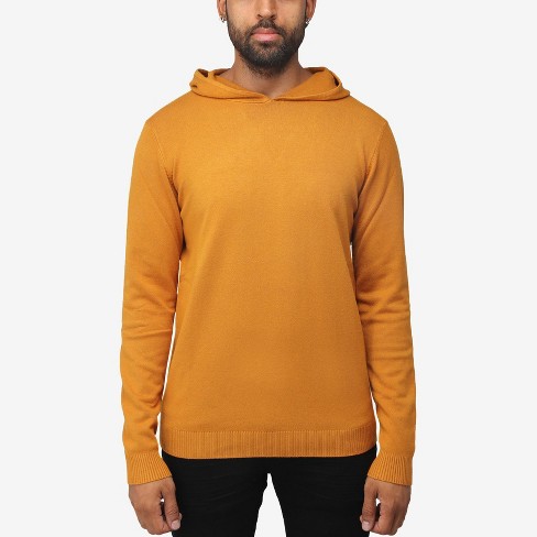 X Ray Men s Hooded Long Sleeve Sweatshirt Solid Casual Pullover Hoodie Sweater In Mustard Size Small Target