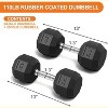 PVC Hex Dumbbell Weight Set, Exercise & Fitness Dumbbells for Muscle Toning, Strength Building & Full Body Workout, 110LB Set - (25+30LB) x2 - 2 of 4
