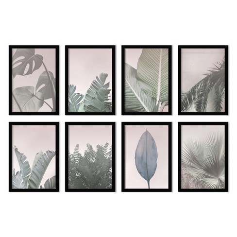 Pastel Tropics By Modern Tropical - Modern Botanical 8 Piece Black Framed Art  Set - Americanflat : Target