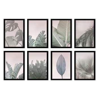 Tropical Haze by Tanya Shumkina - botanical 8 Piece Black Framed Art Set - Americanflat