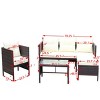 Outdoor 4 Pcs Patio Furniture Set, Wicker Rattan Sectional Sofa and Glass Top Coffee Table, Conversation Set with PE Cushions-Coolbibila - 4 of 4