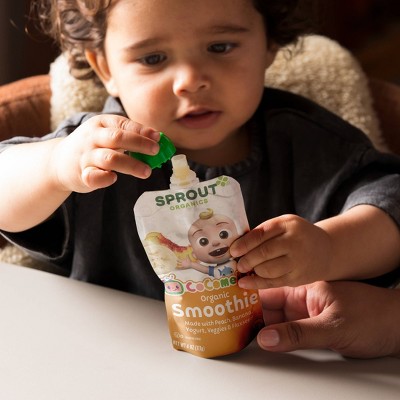 Sprout Foods Cocomelon Organic Peach, Banana And Yogurt Smoothie With ...