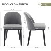 Upholstered Dining Chairs Set of 2,Modern Fabric Dinner Chairs with Wood Legs,Large Dining Room Kitchen Chairs with High Back and Deep Seat - 2 of 4