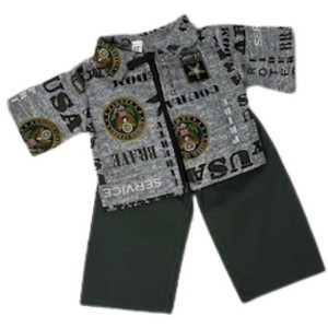 Doll Clothes Superstore USA Army Print Jacket Pants Fit Cabbage Patch Kid Dolls - 1 of 4