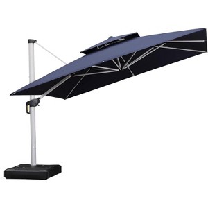 PURPLE LEAF 12ft Patio Umbrella Outdoor Square Double-Top Aluminum Umbrella Cantilever Patio Umbrella for Garden Deck Pool Patio - 1 of 4