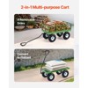 VEVOR 680 Lbs Steel Garden Cart on Wheels, Heavy Duty Garden Wagon Cart Pullable, Metal Outdoor Utility Yard Wagon Carts, Green - 4 of 4