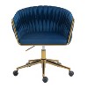Velvet Hand-woven Swivel Office Chair with Wheels,360° Swivel Home Desk Chair,Woven Vanity Chair Height Adjustable Computer Task Chair-The Pop Home - 3 of 4
