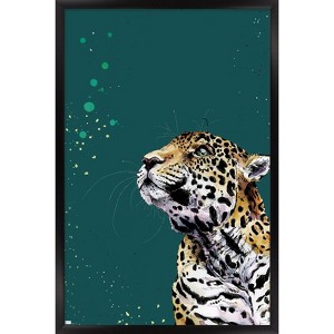 Trends International Snowtap - Jaguar Photobomb Framed Wall Poster Prints - 1 of 4