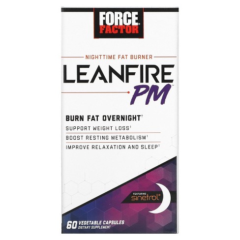 Force Factor Nighttime Fat Burner, Leanfire Pm, 60 Vegetable