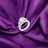 Slickblue Vintage-Inspired Rhodium-Plated 2.49 Ct. Round Cut CZ Engagement Ring, Laurel Leaf Detail, Sizes 5-10 - 2 of 3