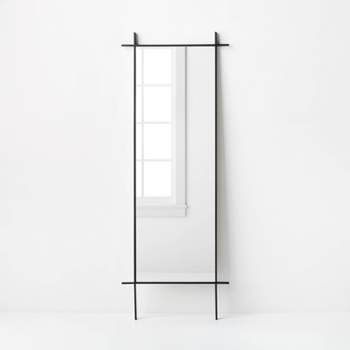 24" x 64" Footed Cross Corner Leaner Mirror Black - Threshold™ designed with Studio McGee