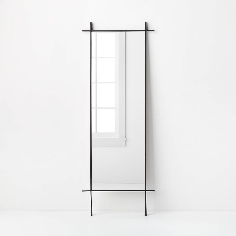 24&#34; x 64&#34; Footed Cross Corner Leaner Mirror Black - Threshold&#8482; designed with Studio McGee, 1 of 10