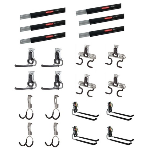 Rubbermaid Universal Metallic FastTrack Hanging Garage Hook Organizers (6 Pack)
