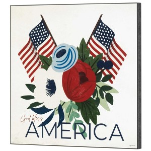 Dicksons God Bless America Red White 12 x 12 MDF Decorative Wall Plaque - 1 of 2