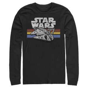 Men's Star Wars Millennium Falcon 77' Vintage Stripes Long Sleeve Shirt - 1 of 4